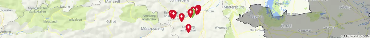 Kartenansicht für Apotheken-Notdienste in der Nähe von Buchbach (Neunkirchen, Niederösterreich)